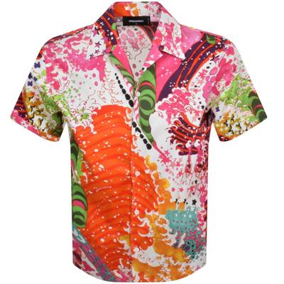 Dsquared2 Psychedelic Dreams Hawaii Shirt Pink
