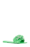 New York And Company Anella 3d Flower Slide Sandal In Green
