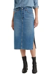 Levi's® Side Slit Denim Midi Skirt In Artist Divided T3