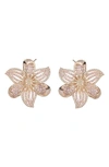 Eye Candy Los Angeles Luo Floral Cz Stud Earrings In Pink
