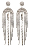 EYE CANDY LOS ANGELES PIPER CRYSTAL FRINGE STATEMENT EARRINGS