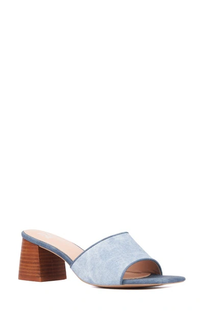 New York And Company Women's Felice Block Heel Sandal In Blue Combo