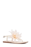 New York And Company Big Flower Women's T-strap Sandal In Bone