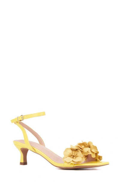 New York And Company Women's Gwendolyn Kitten Heel Sandal In Yellow
