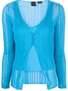 Pinko Legend Semi-sheer Cardigan In Clear Blue