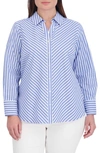 FOXCROFT FOXCROFT MARY STRIPE STRETCH BUTTON-UP SHIRT