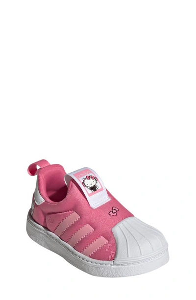 Adidas Originals X Hello Kitty® Kids' Superstar 360 Sneaker In Pink Fusion/ White/ Bliss Pink
