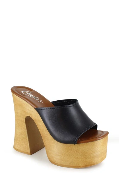 Candies Mia Platform Slide Sandal In Black