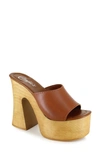 Candies Mia Platform Slide Sandal In Tan