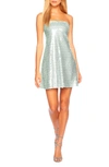Susana Monaco Dot Sequin Strapless Minidress In Celadon