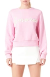 ENDLESS ROSE AMORE PEARLY BEADED SWEATSHIRT