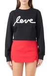 ENDLESS ROSE PEARLY BEAD LOVE SWEATSHIRT