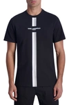 KARL LAGERFELD RACING STRIPE LOGO GRAPHIC T-SHIRT