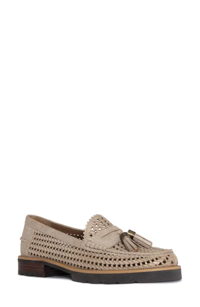 Donald Pliner Women's Slip On Tassel Perforated Loafer Flats In Light Bronze