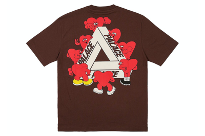 Pre-owned Palace Tri-hearts T-shirt Nice Brown
