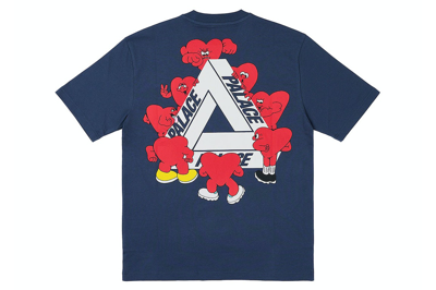 Pre-owned Palace Tri-hearts T-shirt Navy