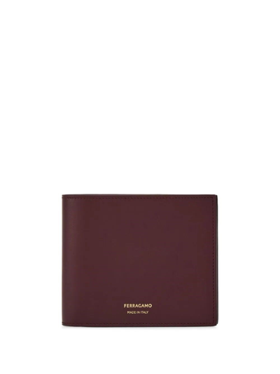 Ferragamo Bi-fold Leather Wallet In Red