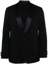 Giorgio Armani Crease-effect Single-breasted Blazer In Black