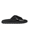 Tod's Slides Cross Strap Flat Sole Open Toe In Black