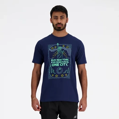 New Balance Men's Nyrr Boroughs Graphic T-shirt In Blue