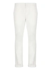 Dondup White Turn-up Trousers In White