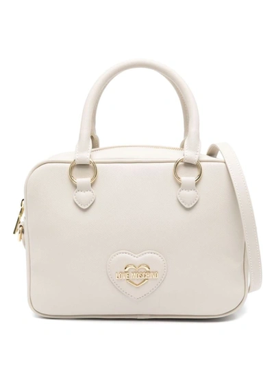 Love Moschino 心形logo标牌手提包 In Ivory