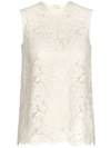 Dolce & Gabbana Women's Floral Lace Sleeveless Top In White