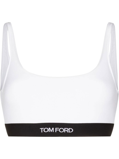 Tom Ford Logo-underband Bralette Top In White