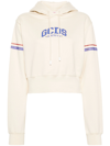 Gcds Crystal-embellished Cropped Hoodie In White