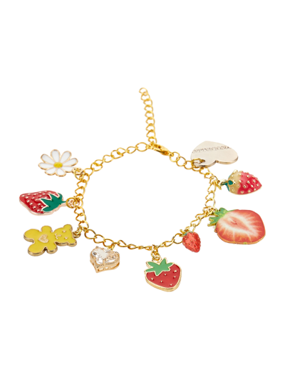 Monnalisa Kids'   Strawberry Charm Bracelet In Red