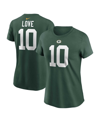 NIKE WOMEN'S NIKE JORDAN LOVE GREEN GREEN BAY PACKERS PLAYER NAME AND NUMBER T-SHIRT