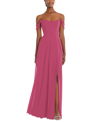 After Six Off-the-shoulder Basque Neck Maxi Dress With Flounce Sleeves In Tea Rose
