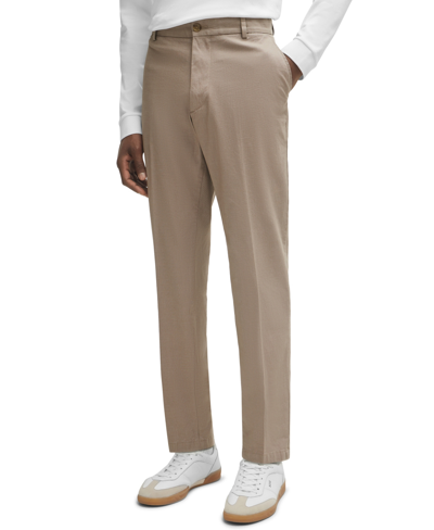 Hugo Boss Boss By  Men's Patterned Regular-fit Trousers In Medium Beige