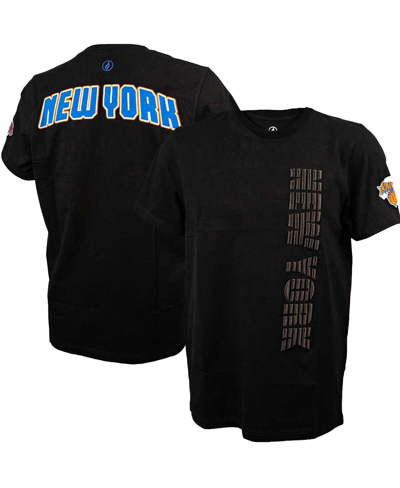 Fisll Men's  Black New York Knicks 3d Puff Print Sliced Logo T-shirt