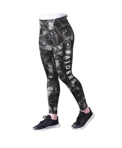 Msx By Michael Strahan Women's  Black Las Vegas Raiders Aubrey Tie-dye Leggings