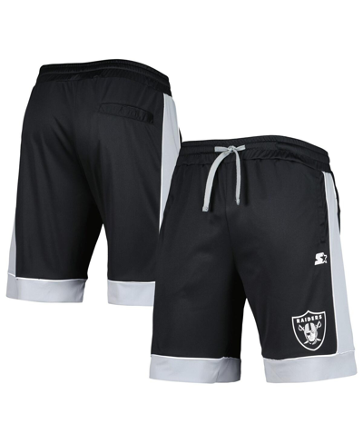 G-iii Sports By Carl Banks Men's  Black, Silver Las Vegas Raiders Fan Favorite Fashion Shorts In Black,silver