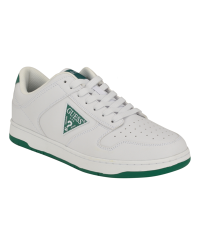 Guess Men's Tiogo Low Top Lace Up Fashion Sneakers In White,green