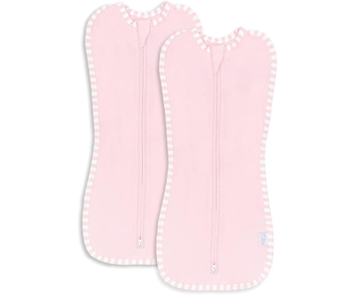 Comfy Cubs Babies' Zipper Swaddles, Pack Of 2 In Pink