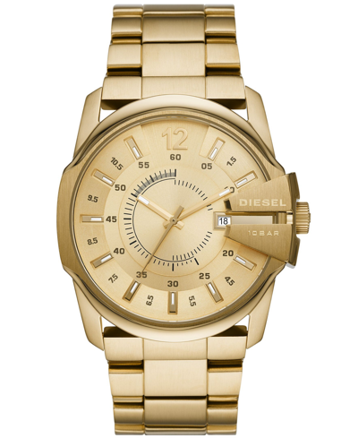 Diesel Men's  Master Chief Three-hand Gold-tone Stainless Steel Watch 45mm In Gold Tone