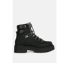 Shop London Rag Goliath Lace Up Chunky Biker Boots In Black
