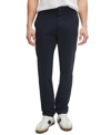 Hugo Boss Genius Tech Flannel Pants With Cinched Sidetabs In Dark Blue