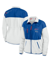 Wear By Erin Andrews Women's  White, Royal Buffalo Bills Color-block Polar Fleece Full-zip Jacket In White,royal