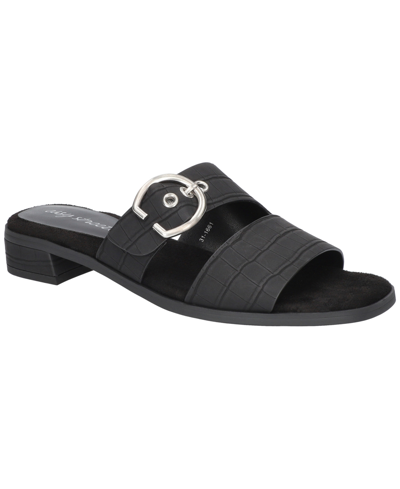 Easy Street Women's Viviana Slide Sandals In Black Croco