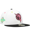 New Era Men's  White Florida Marlins Cooperstown Collection Neon Eye 59fifty Fitted Hat In White