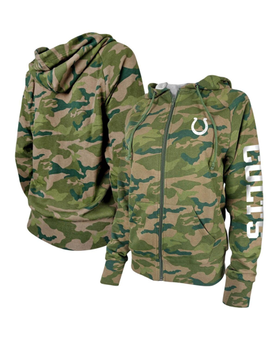 New Era Women's  Camo Indianapolis Colts Raglan Full-zip Hoodie