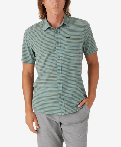 O'neill Trvlr Upf Traverse Stripe Standard Shirt In Sage In Multi