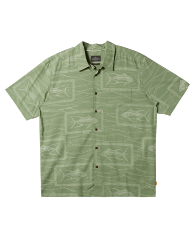 Quiksilver Waterman Men's Reef Point Short Sleeve Shirt In Basil