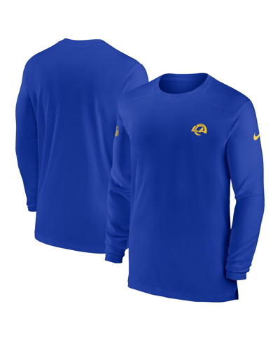Nike Men's  Royal Los Angeles Rams Sideline Coach Performance Long Sleeve T-shirt