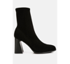 LONDON RAG CANDID HIGH ANKLE FLARED BLOCK HEEL BOOTS