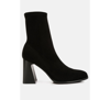 London Rag Candid High Ankle Flared Block Heel Boots In Black